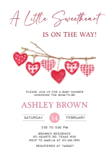 588 A Little Sweetheart Baby Shower Invitation: 588 A Little Sweetheart Baby Shower Invitation