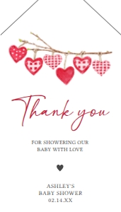 588 A Little Sweetheart Baby Shower Favor Tag with Line: 588 A Little Sweetheart Baby Shower Favor Tag