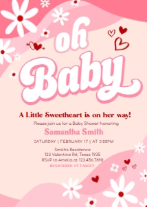 590 Groovy Valentine Baby Shower Invitation: 590 Groovy Valentine Baby Shower Invitation