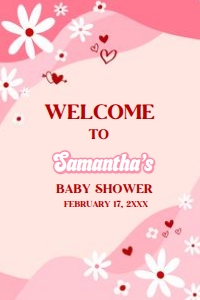 590 Groovy Valentine Baby Shower Welcome Sign 20x30: 590 Groovy Valentine Baby Shower Welcome Sign
