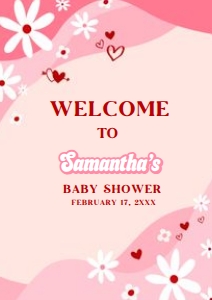 590 Groovy Valentine Baby Shower Welcome Sign A4: 590 Groovy Valentine Baby Shower Welcome Sign