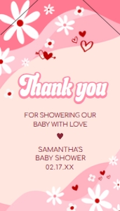 590 Groovy Valentine Baby Shower Favor Tag with Line: 590 Groovy Valentine Baby Shower Favor Tag