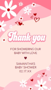 590 Groovy Valentine Baby Shower Favor Tag: 590 Groovy Valentine Baby Shower Favor Tag