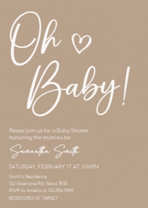 592 Brown Minimalist Heart Baby Shower Welcome Sign design preview