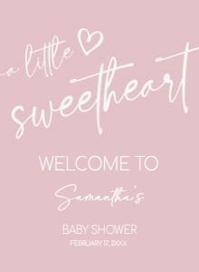 596 Valentine Minimalist Heart Baby Shower Welcome Sign 11x15: 596 Valentine Minimalist Heart Baby Shower Welcome Sign