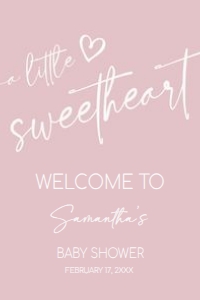 596 Valentine Minimalist Heart Baby Shower Welcome Sign 20x30: 596 Valentine Minimalist Heart Baby Shower Welcome Sign