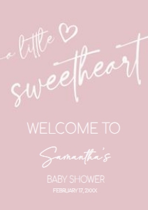 596 Valentine Minimalist Heart Baby Shower Welcome Sign A4: 596 Valentine Minimalist Heart Baby Shower Welcome Sign