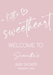 596 Valentine Minimalist Heart Baby Shower Welcome Sign A2: 596 Valentine Minimalist Heart Baby Shower Welcome Sign