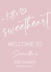 596 Valentine Minimalist Heart Baby Shower Welcome Sign A1: 596 Valentine Minimalist Heart Baby Shower Welcome Sign