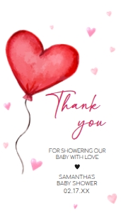 597 Heart Balloon Baby Shower Favor Tag: 597 Heart Balloon Baby Shower Favor Tag