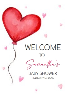 597 Heart Balloon Baby Shower Welcome Sign A1: 597 Heart Balloon Baby Shower Welcome Sign