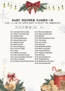 550 Santa Baby Baby Shower Games design preview