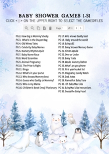 566 Blue Arctic Animals Baby Shower Games Bundle 1: 566 Blue Arctic Animals Baby Shower Games