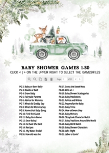 562 Green Winter Woodland Truck Baby Shower Games Bundle 2: 562 Green Winter Woodland Truck Baby Shower Games