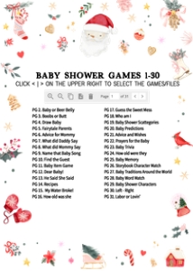 554 Girl Santa Baby Baby Shower Games Bundle 2: 554 Girl Santa Baby Baby Shower Games