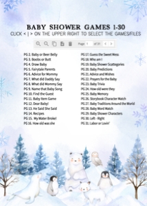 566 Blue Arctic Animals Baby Shower Games Bundle 2: 566 Blue Arctic Animals Baby Shower Games