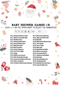 554 Girl Santa Baby Baby Shower Games Bundle 1: 554 Girl Santa Baby Baby Shower Games
