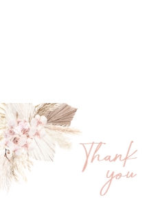 600 Pink Floral Boho Baby Shower Thank You Card: 600 Pink Floral Boho Baby Shower Invitation Set