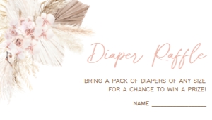 600 Pink Floral Boho Baby Shower Diaper Raffle: 600 Pink Floral Boho Baby Shower Invitation Set
