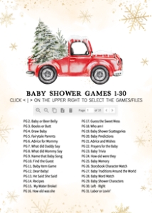 569 Red Winter Truck Baby Shower Games Bundle 2: 569 Red Winter Truck Baby Shower Games