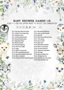575 Greenery Arctic Animals Baby Shower Games Bundle 1: 575 Greenery Arctic Animals Baby Shower Games
