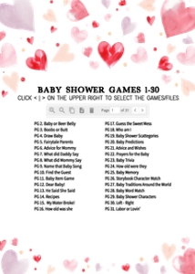 587 Valentine Baby Shower Games Bundle 2: 587 Valentine Baby Shower Games