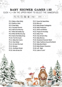 582 Silver Winter Wonderland Baby Shower Games Bundle: 582 Silver Winter Wonderland Baby Shower Games