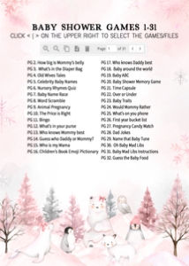 568 Pink Arctic Animals Baby Shower Games Bundle 1: 568 Pink Arctic Animals Baby Shower Games