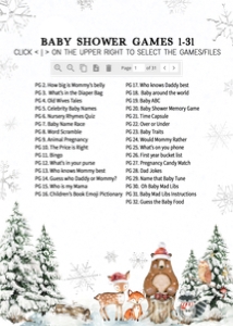 582 Silver Winter Wonderland Baby Shower Games  Bundle 1: 582 Silver Winter Wonderland Baby Shower Games