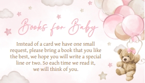 599 Pink Balloon Bear Baby Shower Books for Baby: 599 Pink Balloon Bear Baby Shower Invitation Set