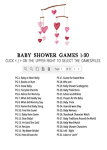 595 Hanging Hearts Valentine Baby Shower Games Bundle 2: 595 Hanging Hearts Valentine Baby Shower Games