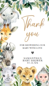 601 Greenery Wild One Safari Baby Shower Favor Tag with Line: 601 Greenery Wild One Safari Baby Shower Favor Tag