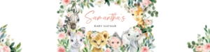 602 Pink Floral Wild One Safari Baby Shower Bottle Label: 602 Pink Floral Wild One Safari Baby Shower Bottle Label