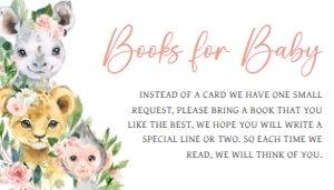 602 Pink Floral Wild One Safari Baby Shower Books for Baby: 602 Pink Floral Wild One Safari Baby Shower Invitation Set