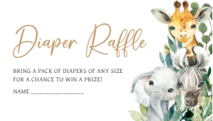 601 Greenery Wild One Safari Baby Shower Diaper Raffle: 601 Greenery Wild One Safari Baby Shower Invitation Set
