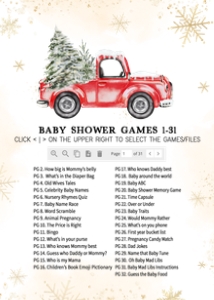 569 Red Winter Truck Baby Shower Games Bundle 1: 569 Red Winter Truck Baby Shower Games