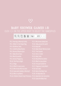 596 Valentine Minimalist Heart Baby Shower Games Bundle 1: 596 Valentine Minimalist Heart Baby Shower Games