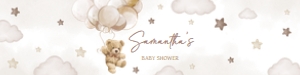606 Brown Balloon Bear Baby Shower Bottle Label: 606 Brown Balloon Bear Baby Shower Bottle Label