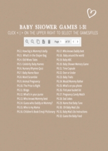 592 Brown Minimalist Heart Baby Shower Games design preview