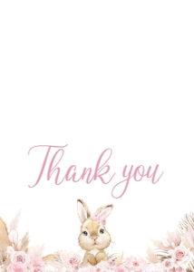609 Boho Bunny Baby Shower Thank You Card: 609 Boho Bunny Baby Shower Mega Bundle