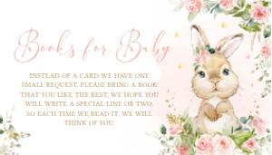624 Pink Floral Bunny Baby Shower Books for Baby: 624 Pink Floral Bunny Baby Shower Invitation Set