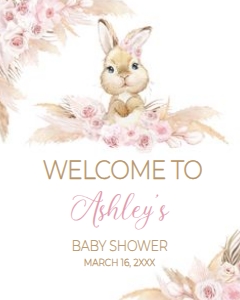 609 Boho Bunny Baby Shower Welcome Sign 16x20: 609 Boho Bunny Baby Shower Mega Bundle