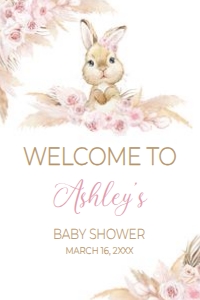 609 Boho Bunny Baby Shower Welcome Sign 20X30: 609 Boho Bunny Baby Shower Mega Bundle