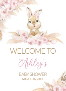 609 Boho Bunny Baby Shower Welcome Sign 11X15: 609 Boho Bunny Baby Shower Mega Bundle