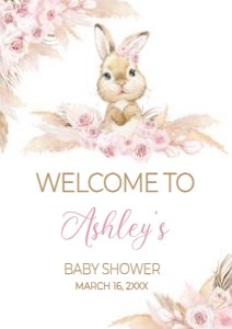 609 Boho Bunny Baby Shower Welcome Sign A3: 609 Boho Bunny Baby Shower Mega Bundle