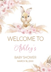 609 Boho Bunny Baby Shower Welcome Sign A2: 609 Boho Bunny Baby Shower Mega Bundle
