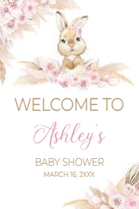 609 Boho Bunny Baby Shower Welcome Sign 24X36: 609 Boho Bunny Baby Shower Mega Bundle