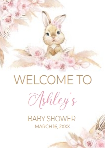 609 Boho Bunny Baby Shower Welcome Sign A1: 609 Boho Bunny Baby Shower Mega Bundle