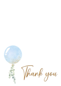 610 Oh Boy Balloon Baby Shower Thank You Card: 610 Oh Boy Balloon Baby Shower Invitation Set