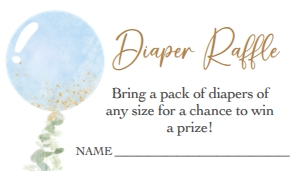 610 Oh Boy Balloon Baby Shower Diaper Raffle: 610 Oh Boy Balloon Baby Shower Invitation Set
